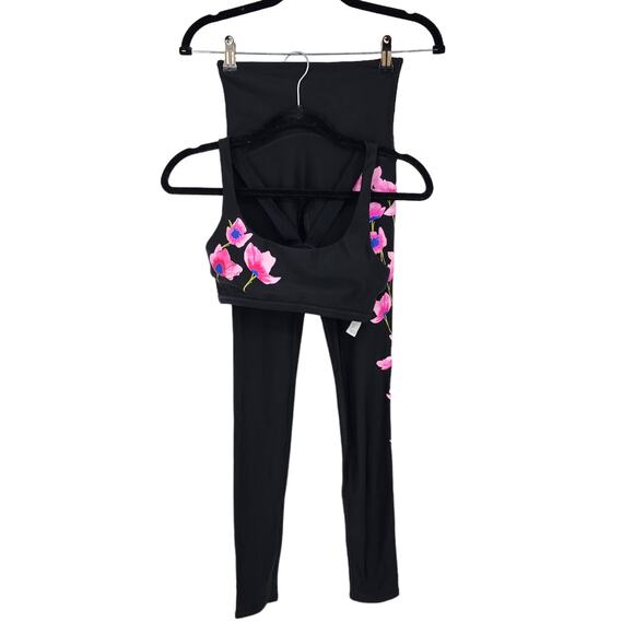 Spanx Jessica Durrant Sports Bra and Leggings Full Set Black Floral Size XS - Picture 2 of 13